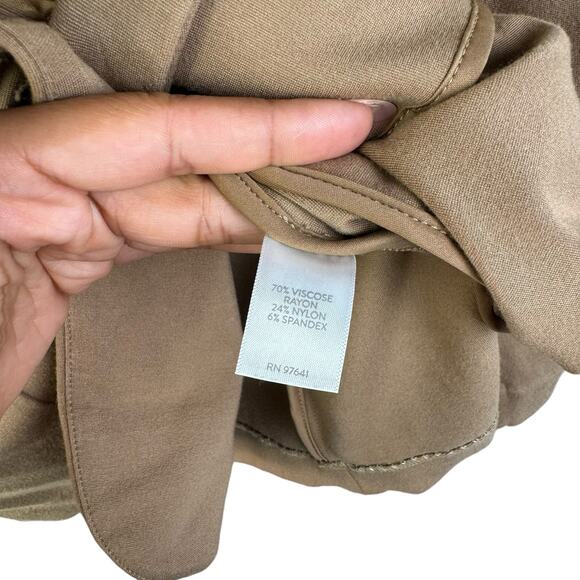 J. Jill Ponte Knit Stretchy Blazer Camel Tan jacket Three Button Small Causal - Picture 7 of 8